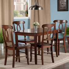 Load image into Gallery viewer, Inglewood 5-Pc Dining Table with Key Hole Back Chairs, WalnutTable and Chairs made of Solid Wood
