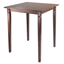 Load image into Gallery viewer, Kingsgate High Table, Walnut Table is square; assembled size is 33.86&quot;W x 33.86&quot;D x 38.90&quot;H.
