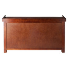 Load image into Gallery viewer, Milan Storage Hall Bench, Walnut Two drop leaves to extend work space
