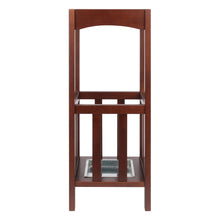 Load image into Gallery viewer, Rex Umbrella Stand with Metal Tray, WalnutOverall Accent Side Table size is 22.40&quot; Wide  x 17.30&quot; Deep x 25.90&quot;High.
