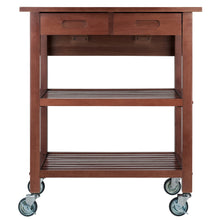 Load image into Gallery viewer, Jonathan Kitchen Cart, WalnutAdd extra work space with drop leaf extension
