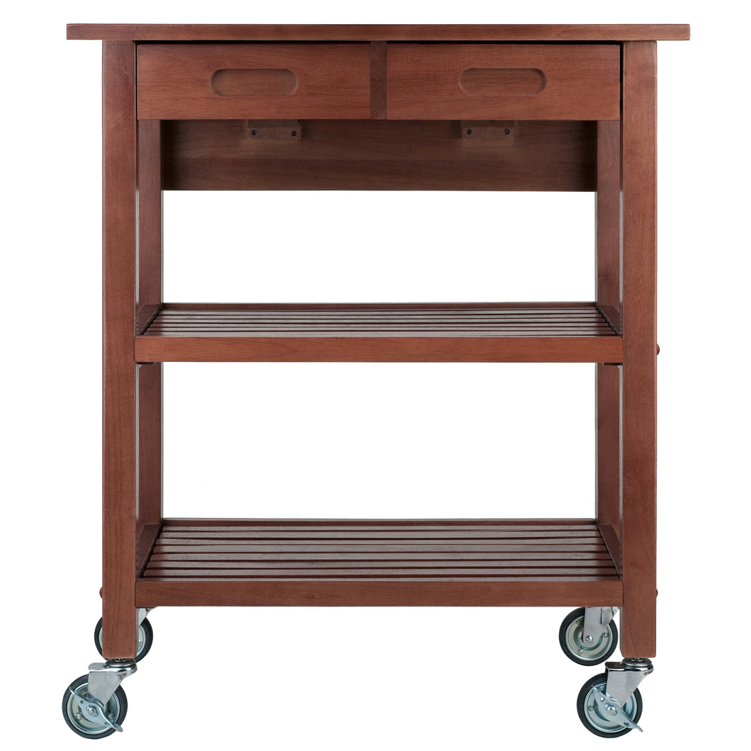 Jonathan Kitchen Cart, WalnutAdd extra work space with drop leaf extension