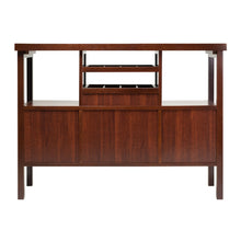 Load image into Gallery viewer, Diego Buffet Cabinet, WalnutBuffet Table size is  46&quot;W x 16&quot;D x 34&quot;H.  Two open Shelves size is 12&quot;W x 14&quot;D x 12&quot; Clearance.
