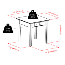 Load image into Gallery viewer, Rochester End Table, WalnutOverall Accent Table size is 20&quot; Wide x 20&quot; Deep x 20&quot; High.
