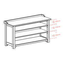 Load image into Gallery viewer, Dayton Storage Hall Bench, WalnutOverall bench size is 40&quot;W x 17&quot;D x 22&quot;H.  Seat area is 38.43&quot;W x 13.39&quot;D.
