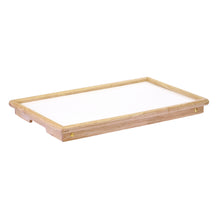 Load image into Gallery viewer, Stockton BreakfastTray, Natural and WhiteSolid wood construction with Melamine tray surface
