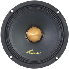 Load image into Gallery viewer, Audiopipe Low Mid Frequency Loudspeaker 6&quot; 200W Max Each - Gold Bullet Dust Cap
