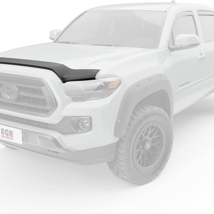 EGR 305085 SuperGuard Hood Guard Bug Deflector Protector, Matte Black Finish, Compatible with Select 2016 to 2023 Toyota Tacoma All Cabs Models