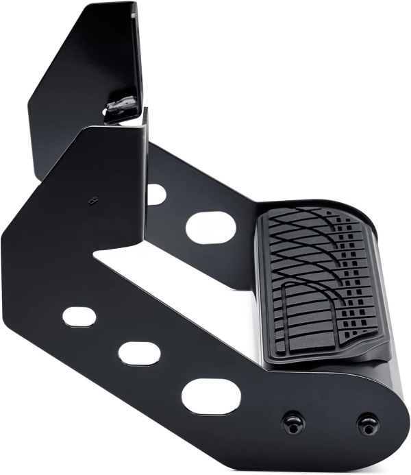 Steelcraft 200010 Universal Side Drop Step 4 in. Wide Round Tube Black Powdercoat Universal Side Drop Step