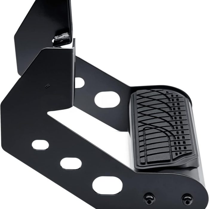 Steelcraft 200010 Universal Side Drop Step 4 in. Wide Round Tube Black Powdercoat Universal Side Drop Step