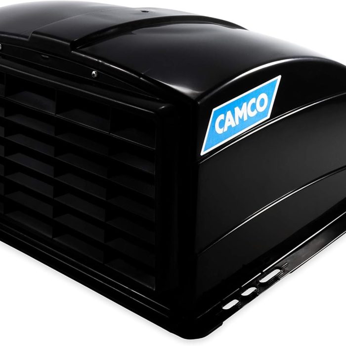Camco Standard Roof Vent Cover, Opens for Easy Cleaning, Aerodynamic Design, Easily Mounts to RV with Included Hardware-Black
