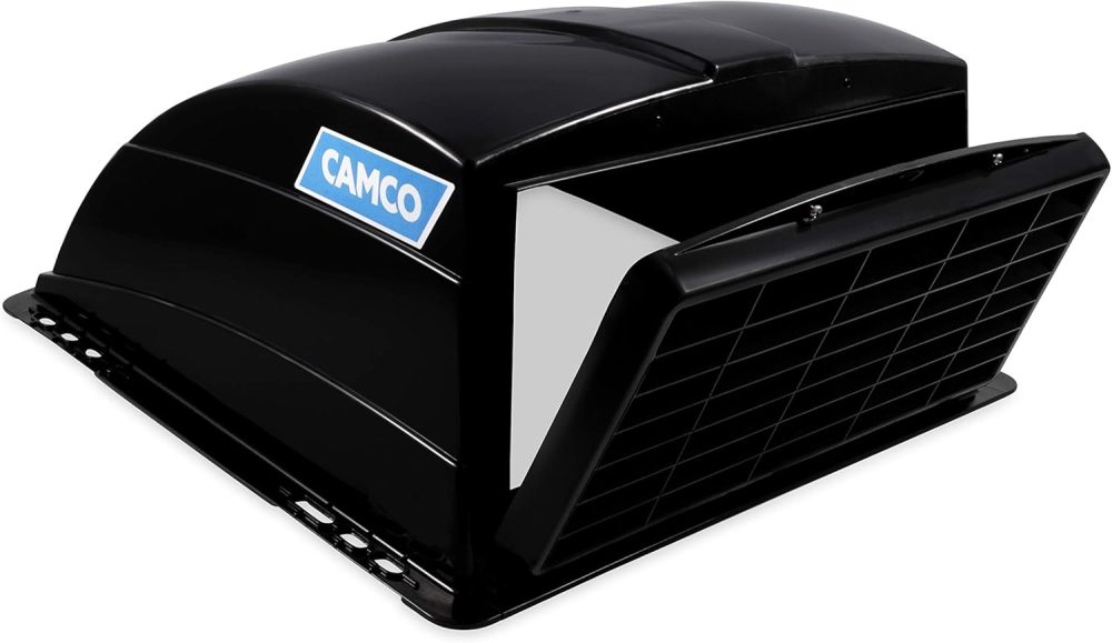 Camco Standard Roof Vent Cover, Opens for Easy Cleaning, Aerodynamic Design, Easily Mounts to RV with Included Hardware-Black - Image 3