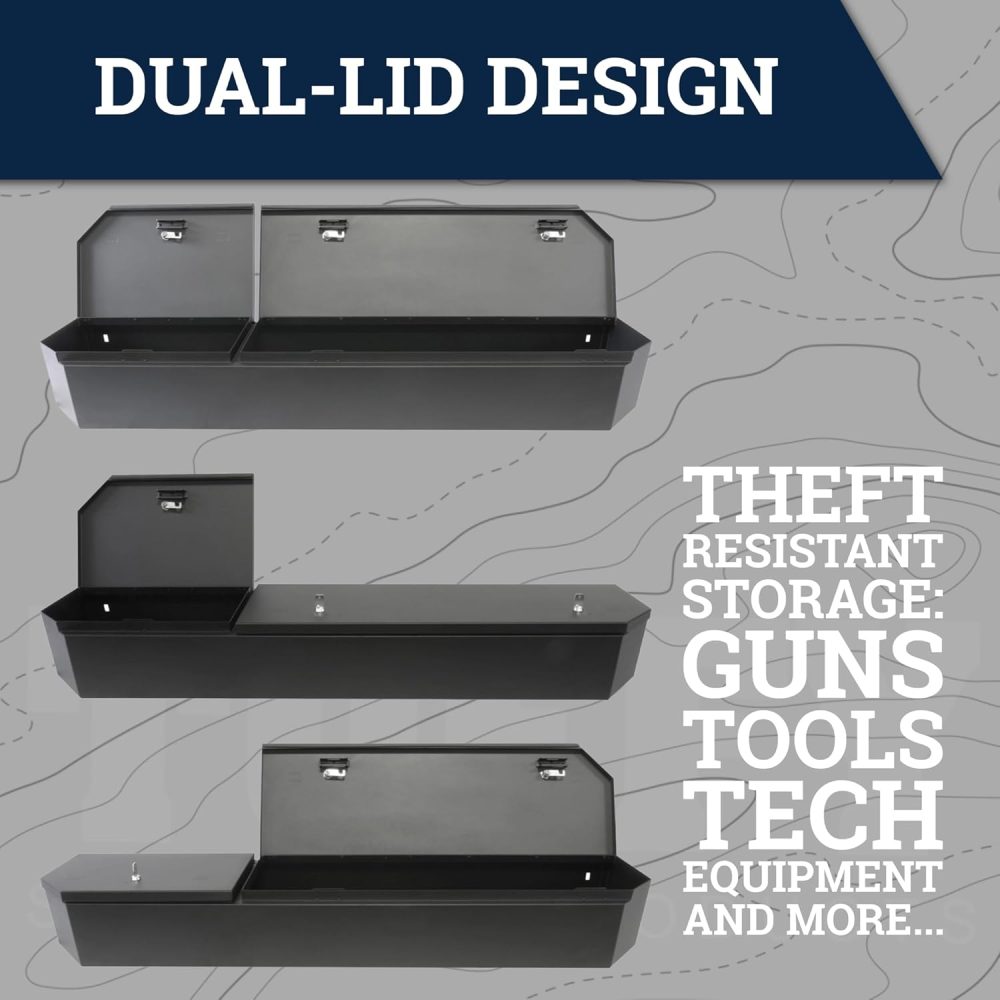 Tuffy Full-Width Under-Seat Lockbox for Ford F-150, F-250, and F-350 SuperCrew (2015–2025), Heavy-Duty Steel Rear Seat Security Safe with Pry-Guard Lock, Weather-Resistant, Quick No-Drill Install - Image 3