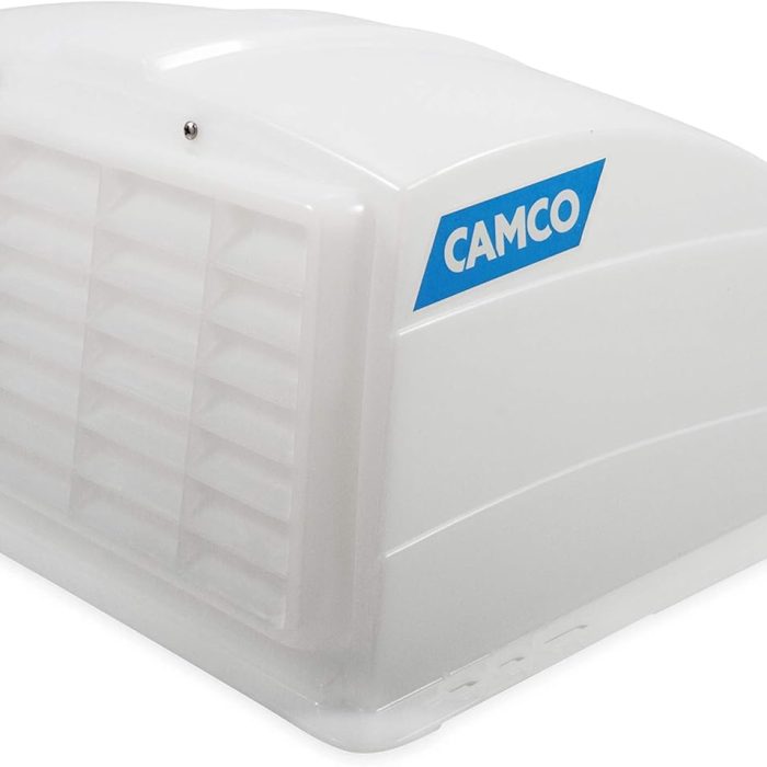 Camco RV Roof Vent Cover | Allows High Flow Air Ventilation Into Your RV, Rain or Shine | Easy Installation | Installation Hardware Included, White