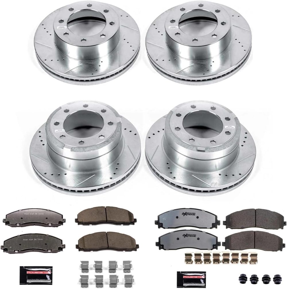 PowerStop Front and Rear Z36 Truck & Tow Brake Kit for 2012-2022 Ford F-250 Super Duty, 2013-2022 F-350 Carbon Fiber Ceramic Brake Pads and Drilled and Slotted Disc Rotors, K6405-36 - Image 2