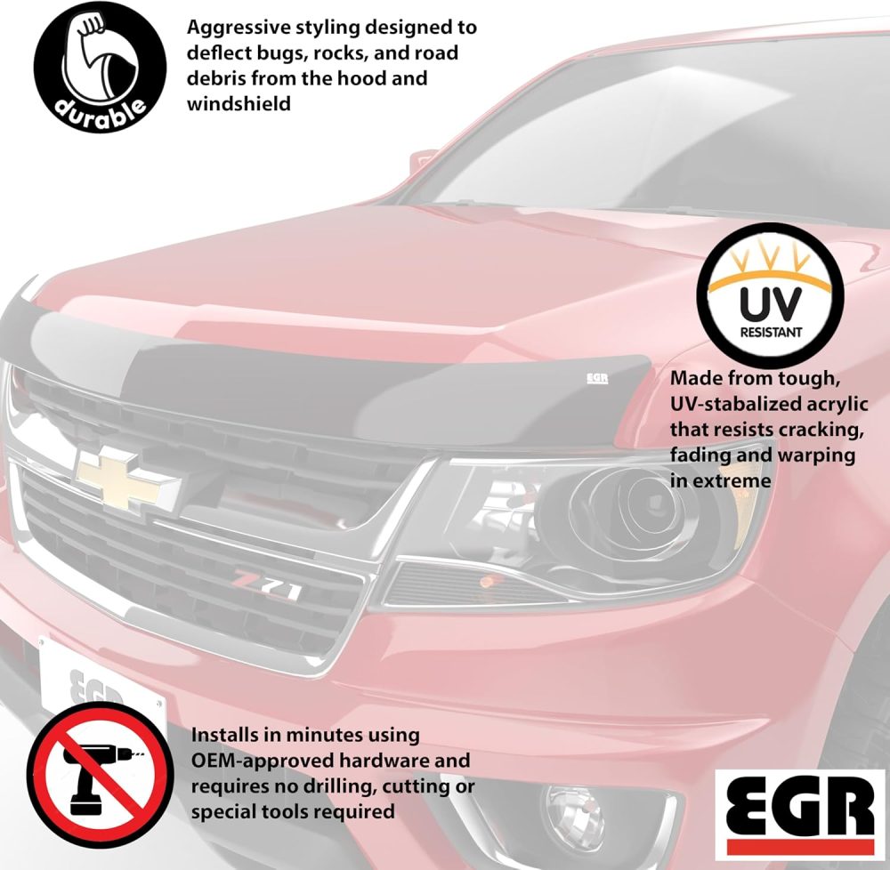 EGR 301391 Superguard Hood Guard, Dark Smoke Finish, Compatible with Select Chevrolet Colorado Models - Image 4