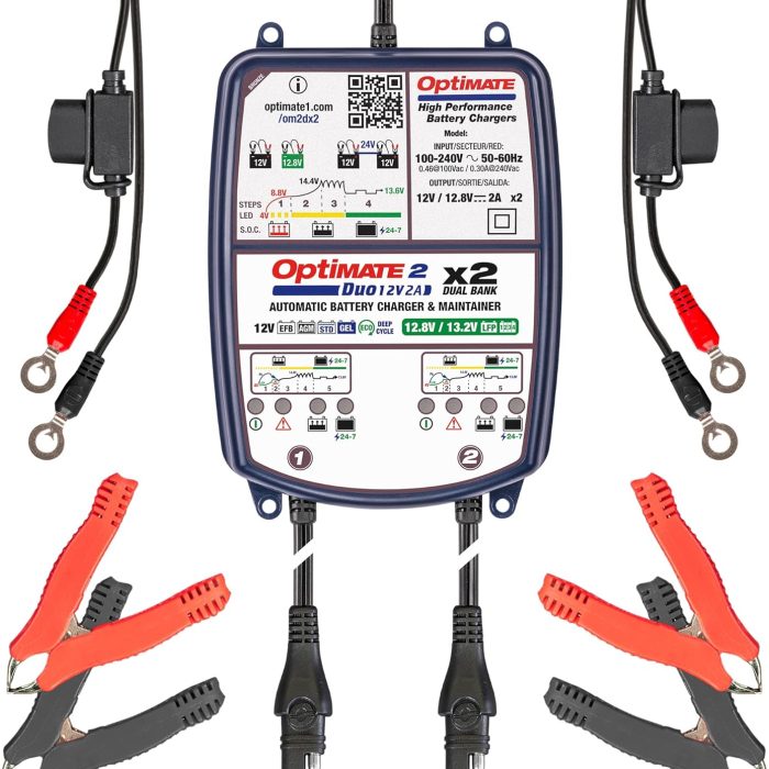OPTIMATE 2 DUO X 2 BANK BRONZE 5 STEP AUTOMATIC BATTERY CHARGER & MAINTAINER