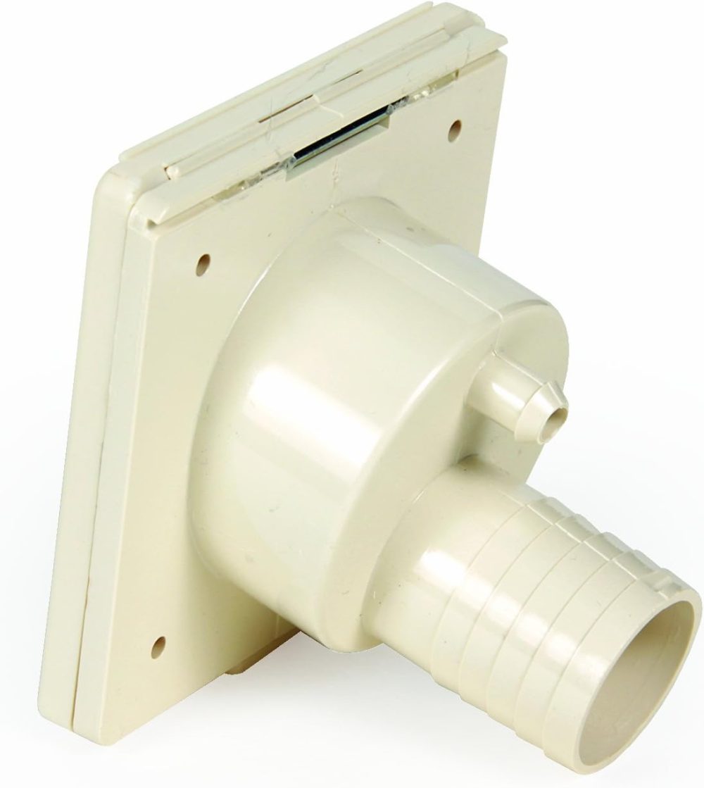 Camco RV Fill Spout with Door | Easy to Install | Colonial White (37102) - Image 4
