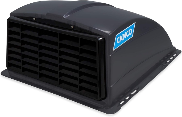 Camco Standard Roof Vent Cover, Opens for Easy Cleaning, Aerodynamic Design, Easily Mounts to RV with Included Hardware-Smoke (40453)