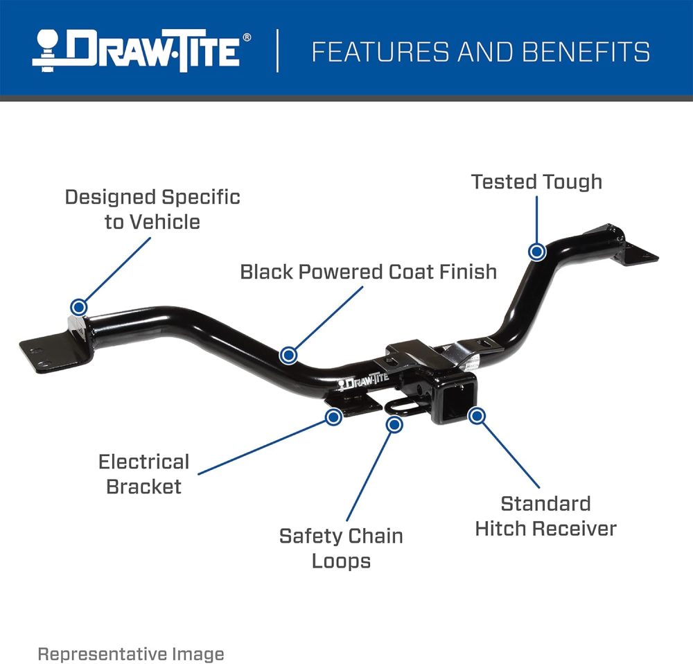 Draw-Tite 76171 Class 3 Trailer Hitch, 2 Inch Receiver, Black, Compatible with 2018-2022 Honda Odyssey - Image 3