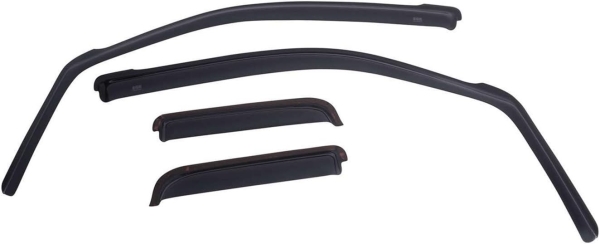 EGR 571691 In-channel Window Visors Front and Rear Set, Dark Smoke Finsh, Compatible with Chevrolet, GMC Silverado, Sierra Crew Cab Models