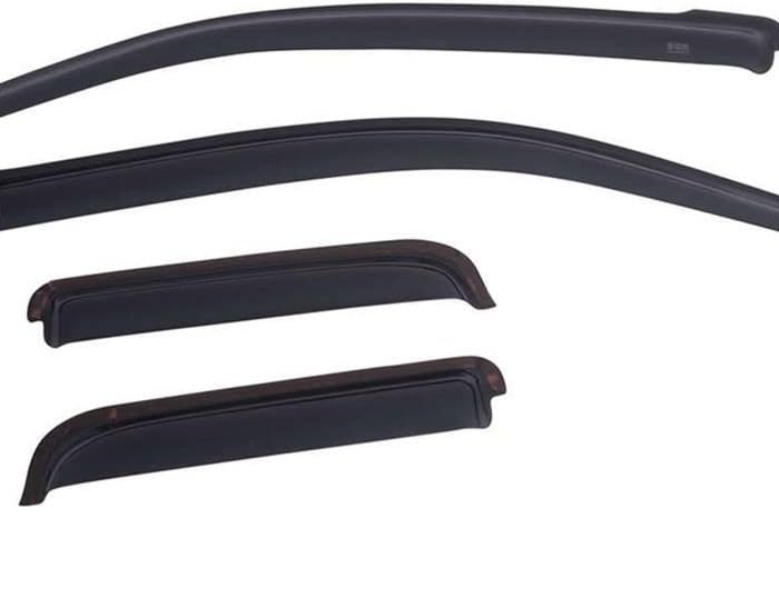 EGR 571691 In-channel Window Visors Front and Rear Set, Dark Smoke Finsh, Compatible with Chevrolet, GMC Silverado, Sierra Crew Cab Models