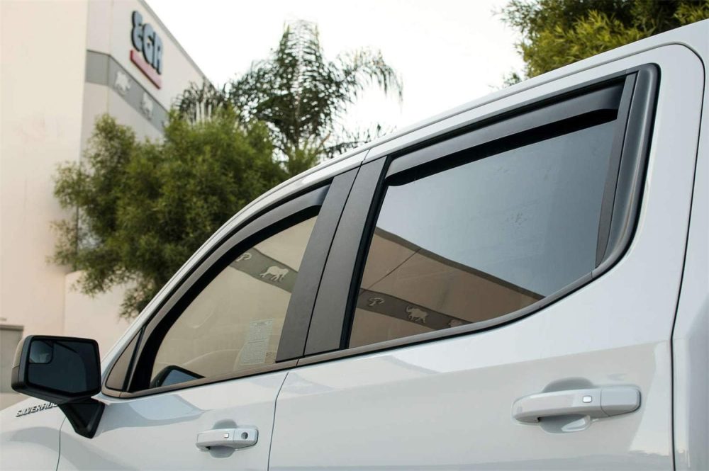 EGR 571691 In-channel Window Visors Front and Rear Set, Dark Smoke Finsh, Compatible with Chevrolet, GMC Silverado, Sierra Crew Cab Models - Image 2