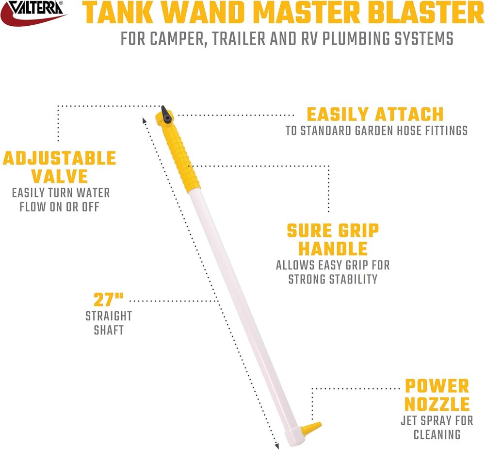 Valterra A01-0184VP Master Blaster RV Tank Cleaning Wand with Power Nozzle , White - Image 2