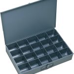 Durham 111-95-IND Gray Cold Rolled Steel Individual Large Scoop Box, 18" Width x 3" Height x 12" Depth, 20 Compartment