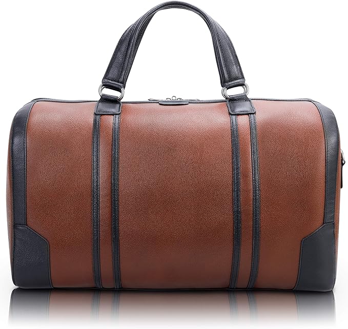 Mcklein Kinzie Leather Two-Tone Carry-All Tablet Duffel Brown