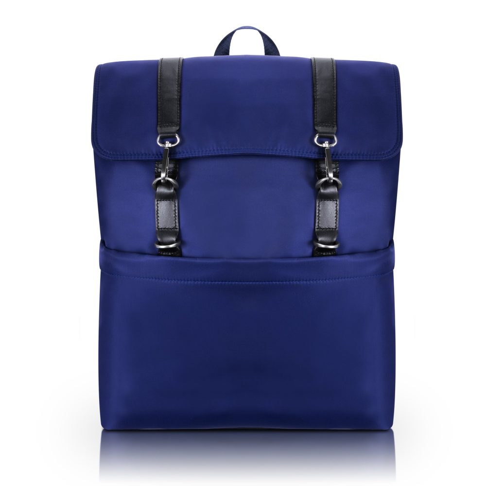 Mcklein Element 17” Nylon Flap Over Laptop Backpack Navy - Image 2