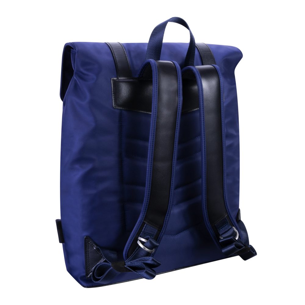 Mcklein Element 17” Nylon Flap Over Laptop Backpack Navy - Image 3