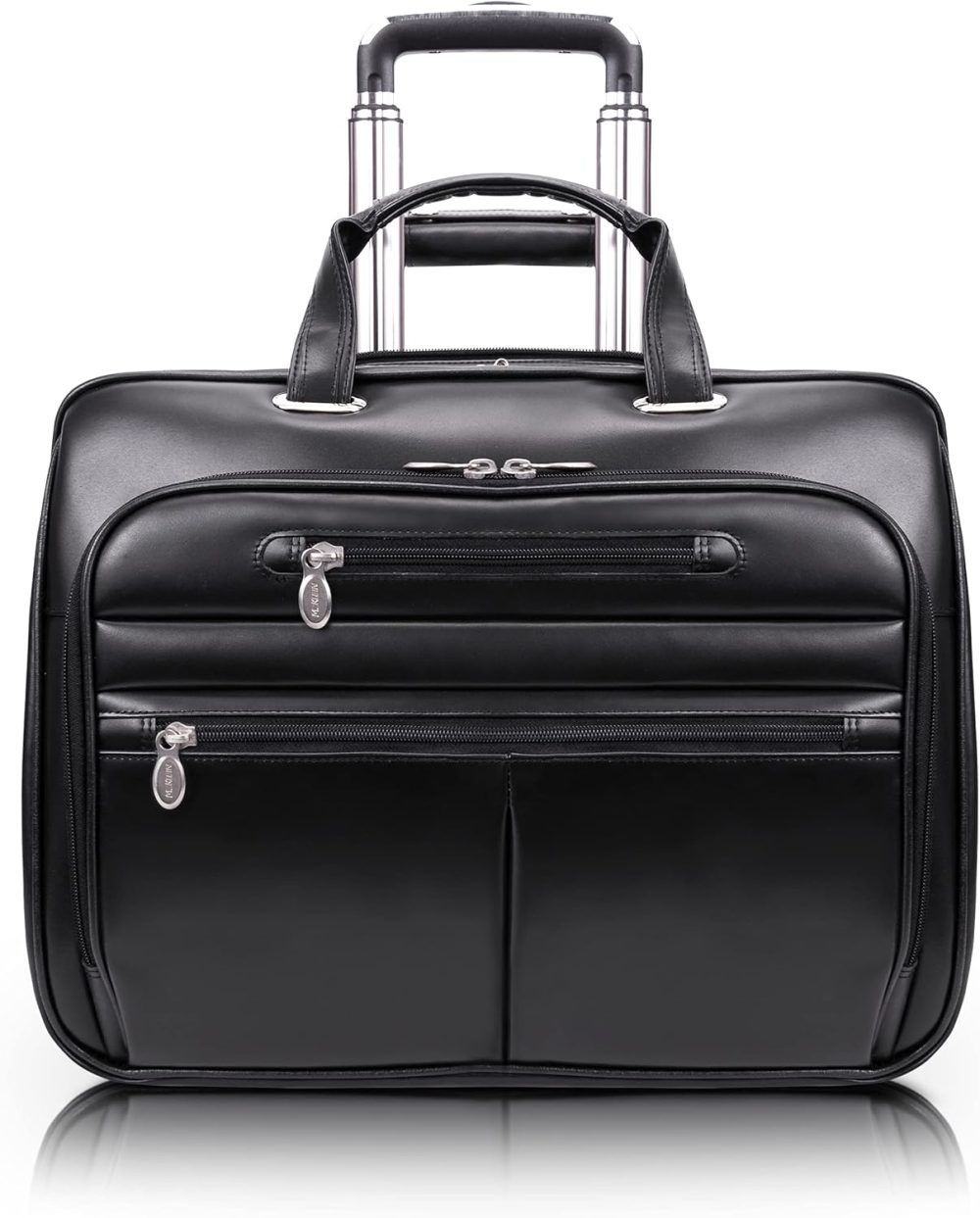 Mcklein Wrightwood 17” Leather Wheeled Laptop Briefcase Black
