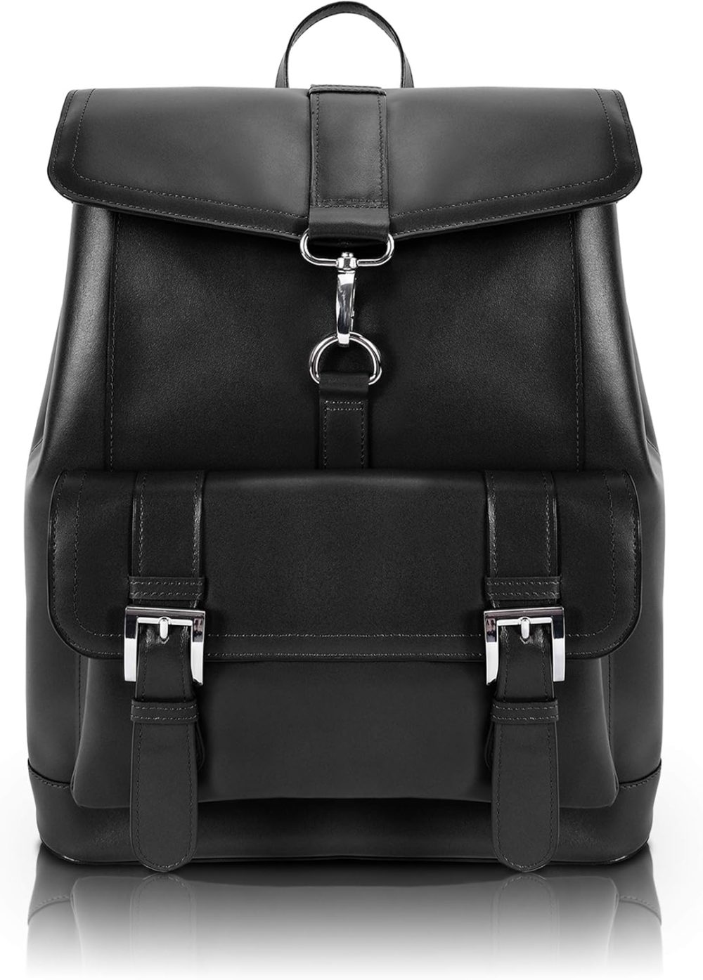 Mcklein Hagen 15” Leather Laptop Backpack Black