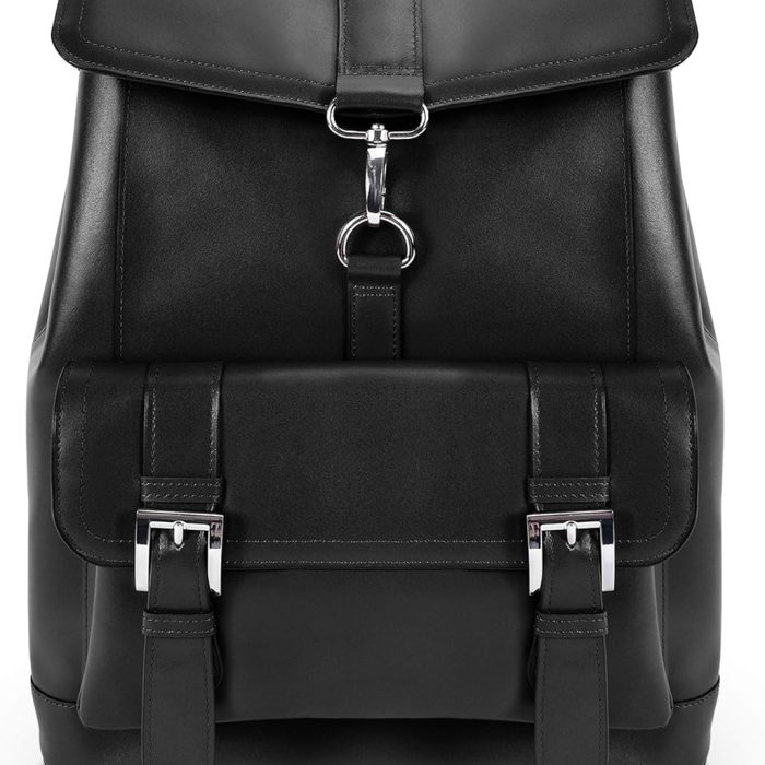 Mcklein Hagen 15” Leather Laptop Backpack Black
