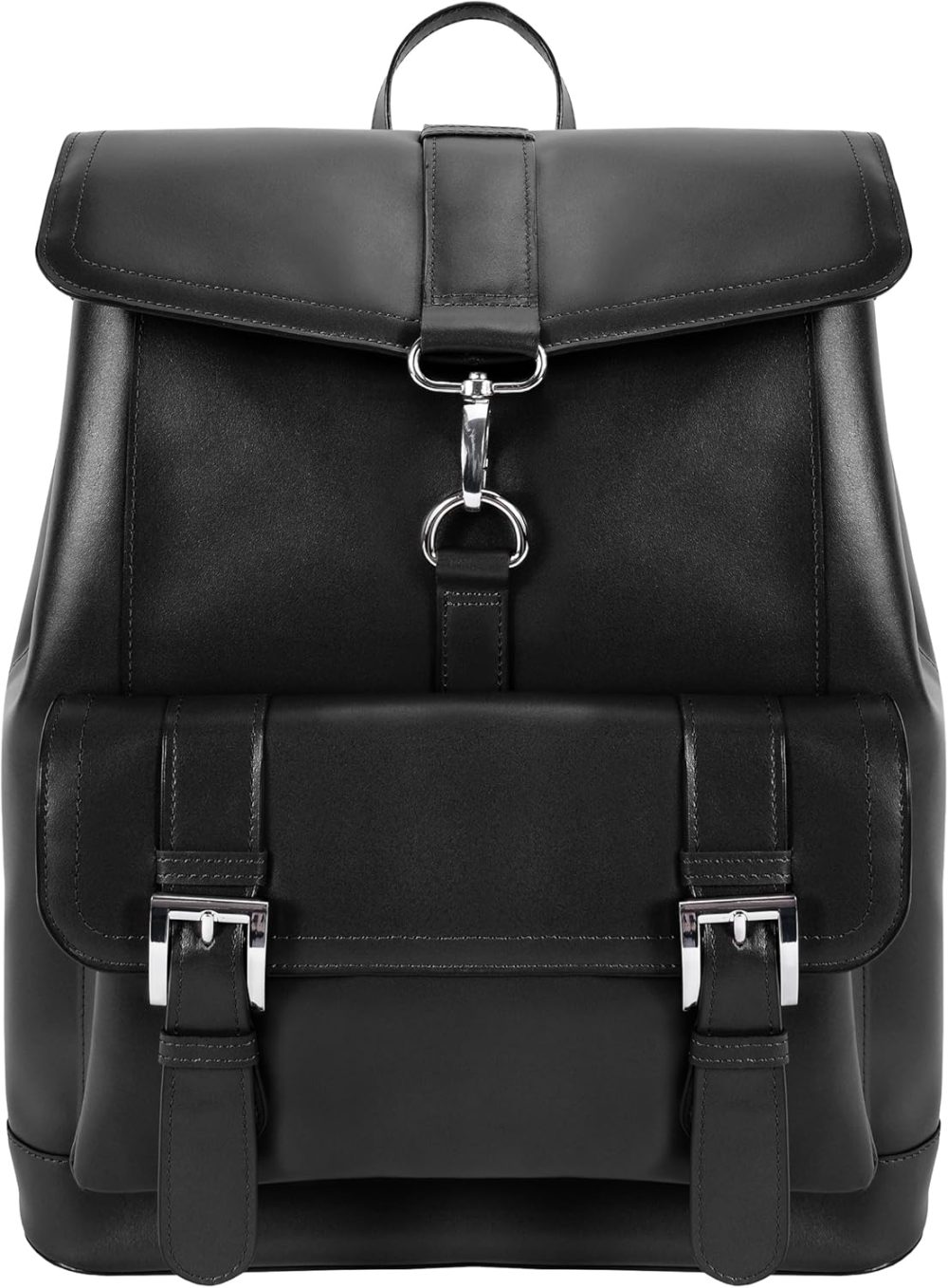 Mcklein Hagen 15” Leather Laptop Backpack Black - Image 2