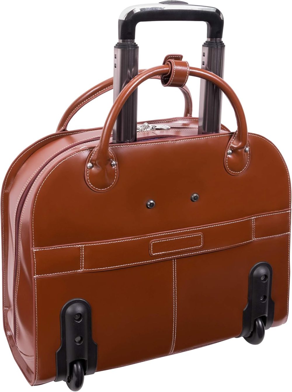 Mcklein Edgebrook 15” Leather Wheeled Laptop Briefcase Brown - Image 4
