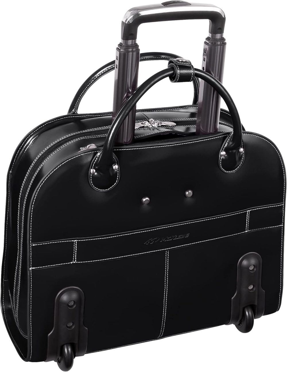 Mcklein Edgebrook 15” Leather Wheeled Laptop Briefcase Black - Image 5