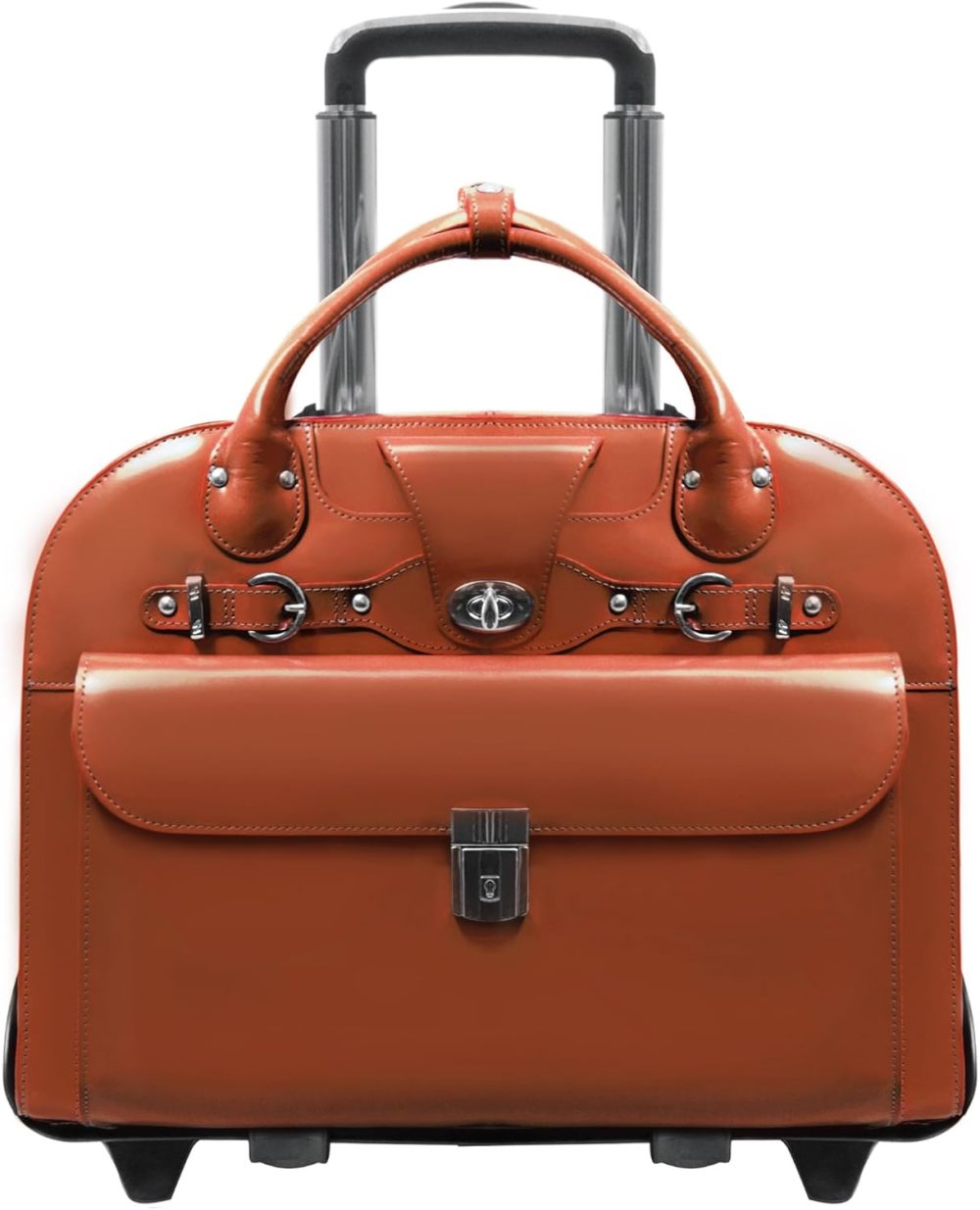Mcklein Roseville 15” Leather Detachable-Wheeled Laptop Case Brown - Image 2
