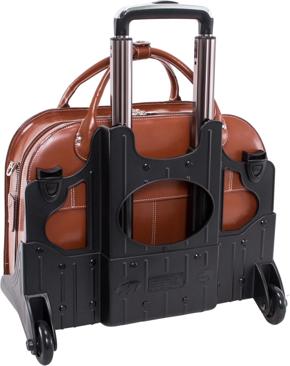 Mcklein Roseville 15” Leather Detachable-Wheeled Laptop Case Brown - Image 3