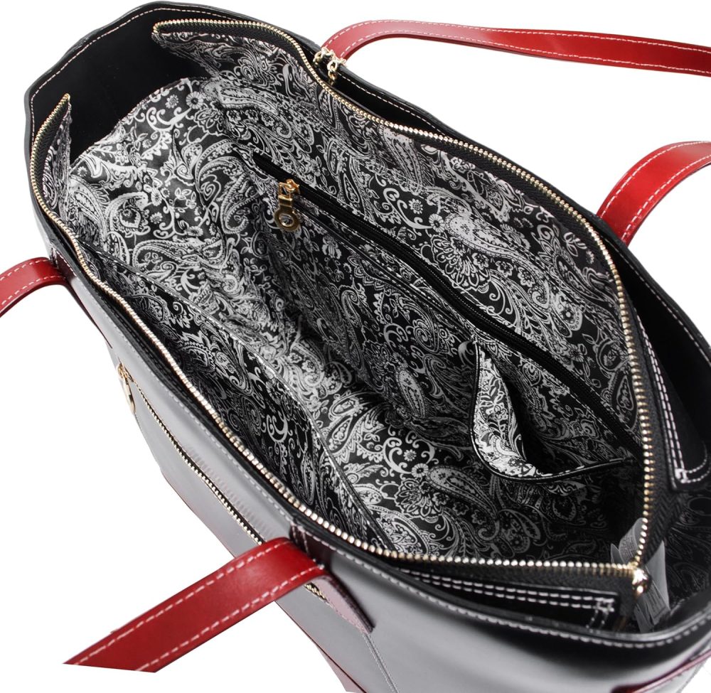 Mcklein Serafina | Leather Tablet Tote Black - Image 4