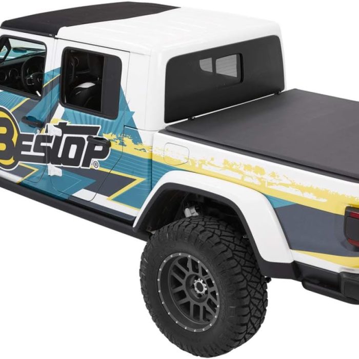 Bestop 20C Jeep Gladiator For 5 Ft. Bed Black Twill Ezfold Soft Trifold Tonneau Cover