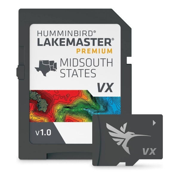 Humminbird LakeMaster Premium Midsouth States V1 Map SD Card for Fish Finders