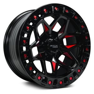 RTX Wheels Alloy Wheel, Zion 17X9 5X127 ET-15 CB71.5 Gloss Black Milled Red