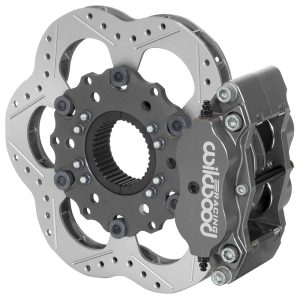 Wilwood Billet Narrow Dynalite - Rear - 10.5 In Drilled/Slotted/Scalloped Steel Rotor - 3.5 In X 38 Spline Car Hat