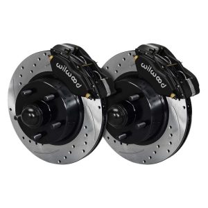Wilwood Classic Series Dynalite - Front - 4 Piston - 11.30 In Drilled/Slotted Iron Rotor - Offset - Gray Anodized, Ford/Mercury 1960-68